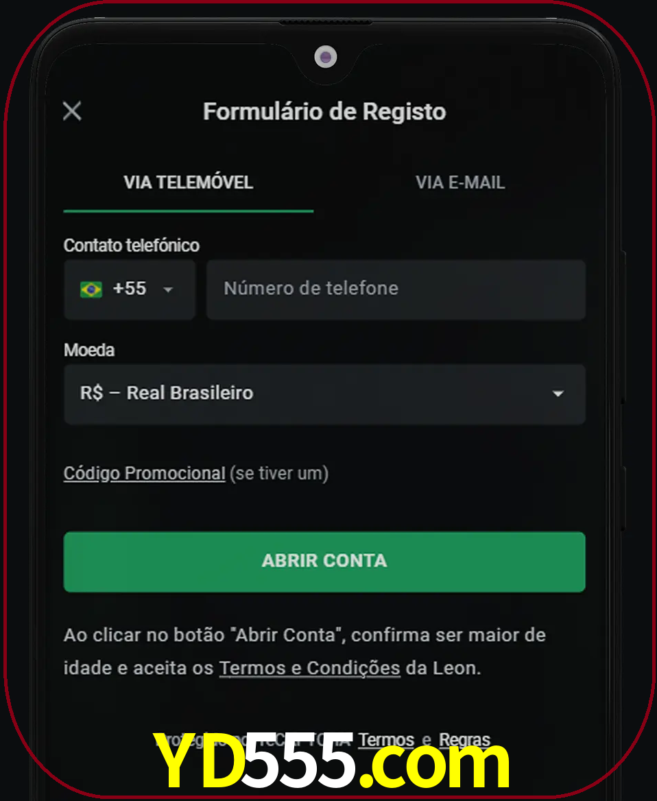 Abra o aplicativo e inicie o processo de registro.